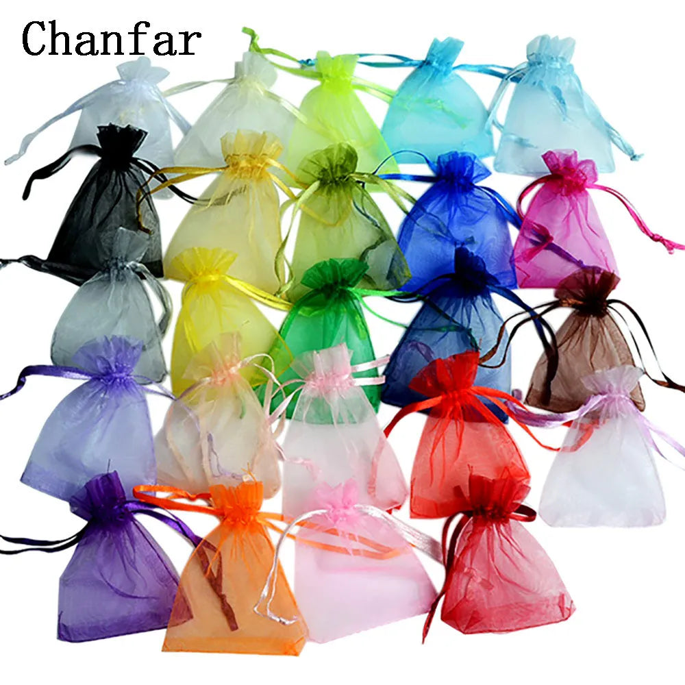 50pcs/lot 24 Colors Organza Bags 7x9 9x12 10x15 13x18CM Jewelry Packaging Bags Wedding Gift Storage Drawstring Pouches Wholesale - Giftcare 