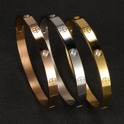 XUANHUA Stainless Steel Cuff Bracelets Bangles For Women Fashion Jewelry Charm Jewelry Accessories Crystal Bracelet loves - Giftcare 