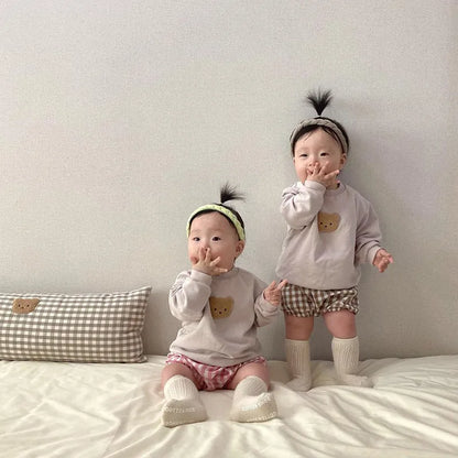 Baby Hoodies Toddler Sweatshirts Bear Embroidery Girls Tops Infant Outfit - Giftcare 