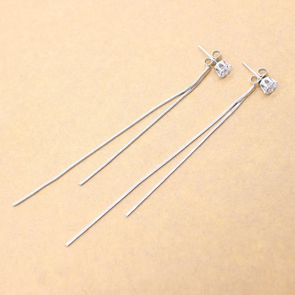 2020 New Gold Color Long Crystal Tassel Dangle Earrings for Women Wedding Drop Earring Fashion Jewelry Gifts - Giftcare 