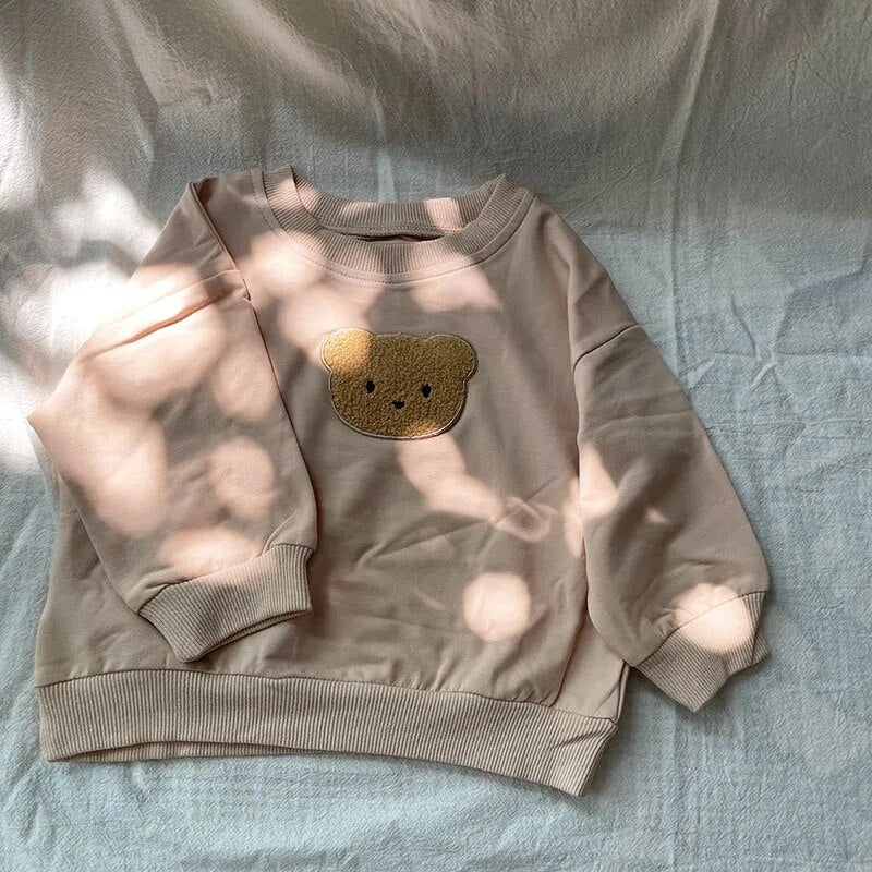 Baby Hoodies Toddler Sweatshirts Bear Embroidery Girls Tops Infant Outfit - Giftcare 