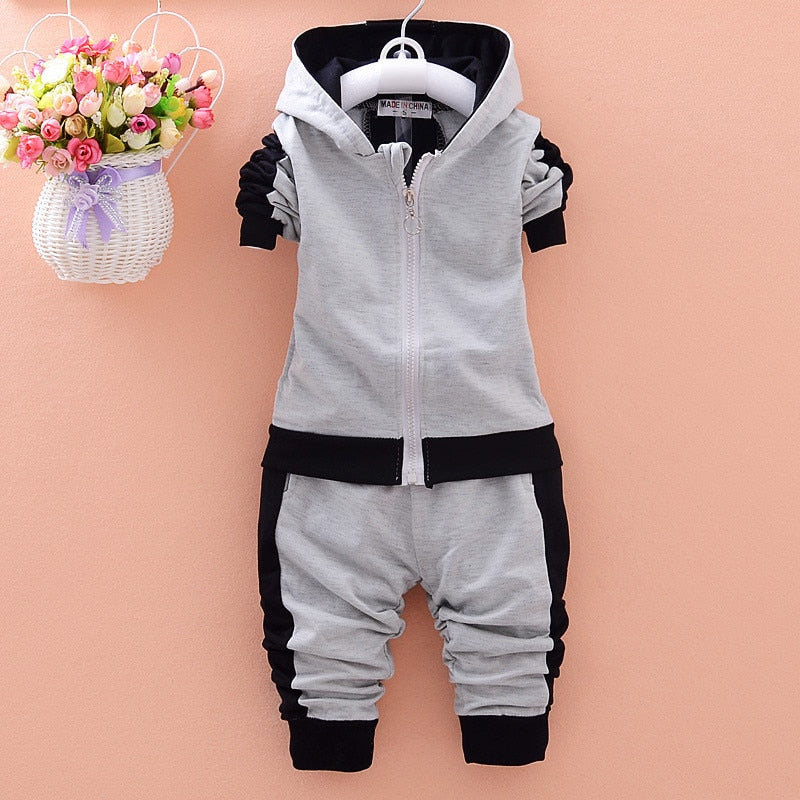 Long Sleeve Baby Boys Set Autumn Winter Hooded Sweatshirts+Pant Baby Clothing Set Baby Boy Clothing Sport Kid Clothes Suit - Giftcare 