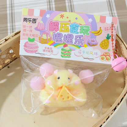 Cute Hamster Fidget Toy TPR Soft Mochi Squishies Anti-stress Toy Party Favors Stress Relief Toys for Kids Adult