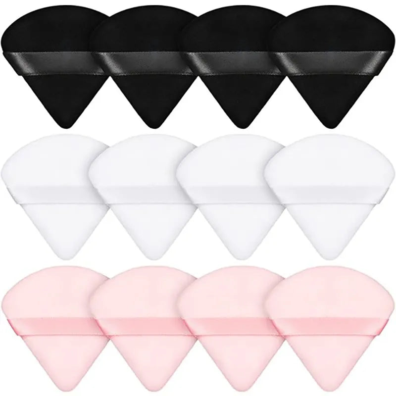 2/12Pcs Triangle Velvet Powder Puff  Make Up Sponges for Face Eyes Contouring Shadow Seal Cosmetic Foundation Makeup Tool - Giftcare 