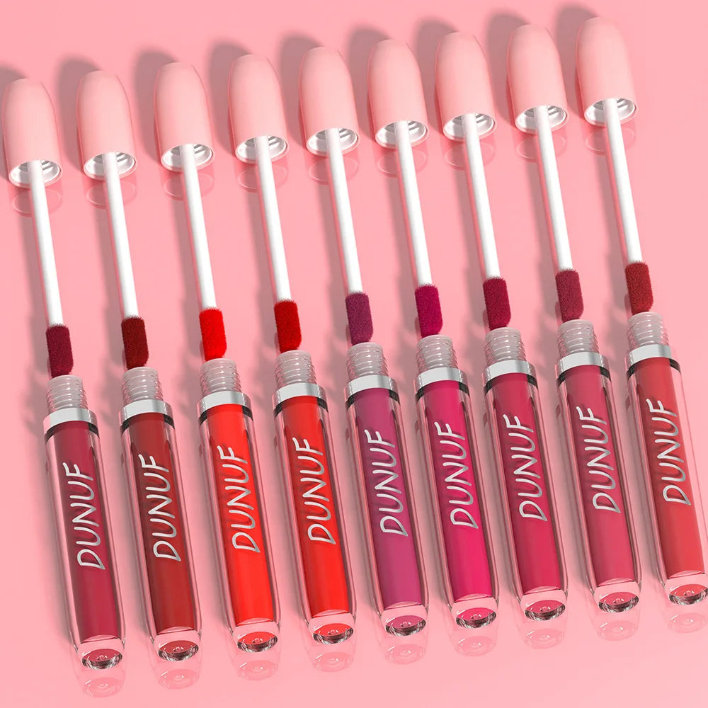 5pcs Lip Gloss, Lipstick Set, Waterproof Matte Non-sticky Non-transfer Long-Lasting, Purple Deep Red Nude, Y2K Makeup Christmas