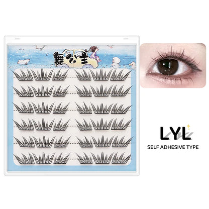 DINGSEN Self Adhesive Cluster Lashes 6 Rows Individual Eyelashes No Glue Needed Korean Makeup DIY Eye Lash Natural Eyelash