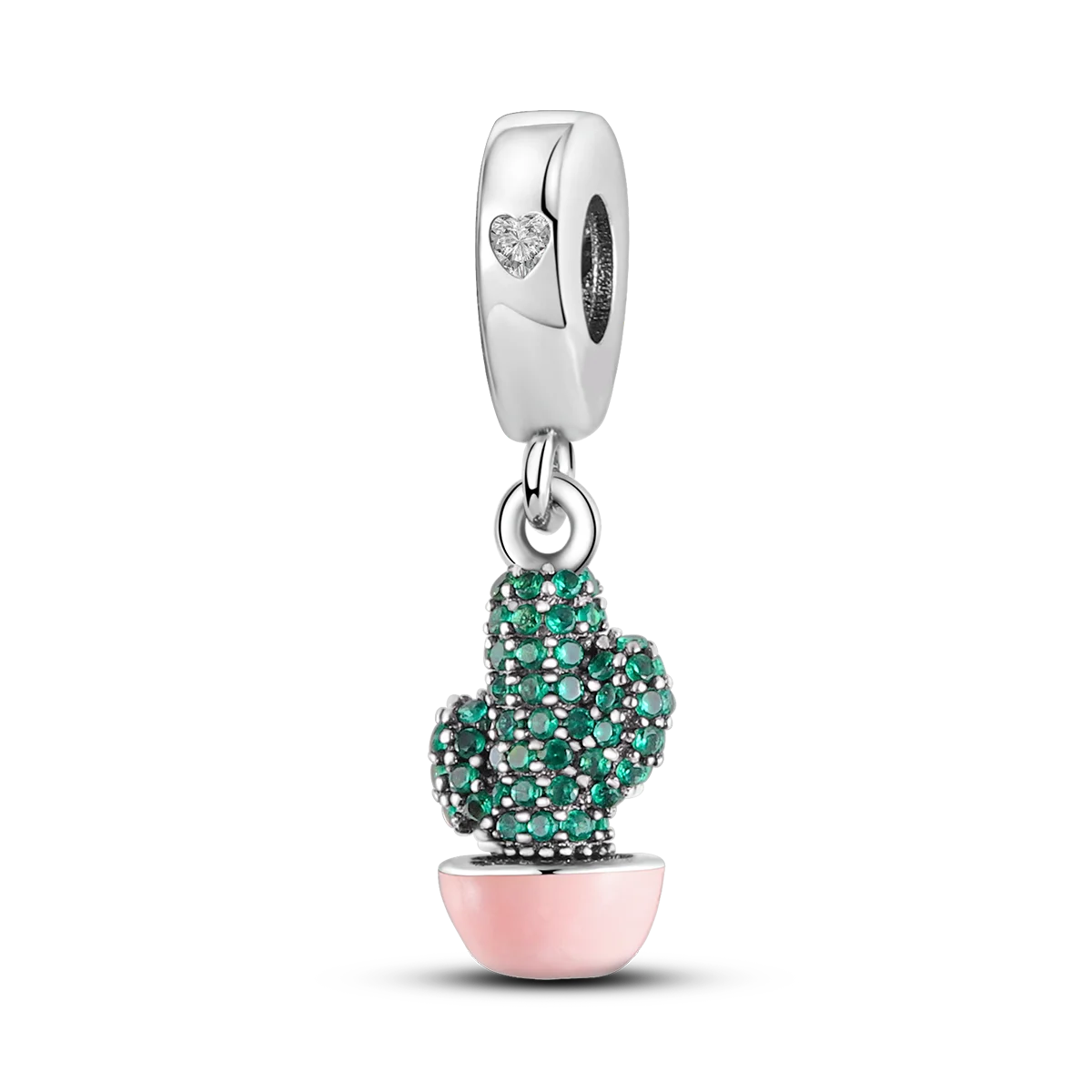 Silver Plated Charms For Woman Summer Green Cactus Avocado Beads Fit Original Bracelet Necklace DIY Dangle Charms