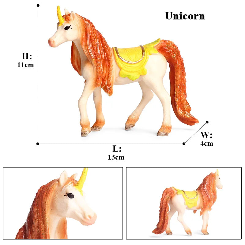 Oenux Fairy Tale Fly Horse Mythical Alpaca Elf Pegasus Action Figures Animal Model Collection Cute Girl Birthday Gift Kids Toy