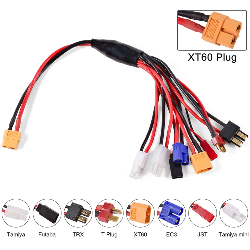RC Charger Adapter Connector 8 In 1 Charger 4.0mm Banana/XT60 TRX Tamiya Lipo for RC Car Drone Imax B6 B6AC Battery Connector