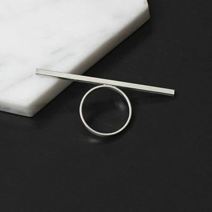 One Word Ring Metal Long Bar Rings  Punk Exaggerated Knuckle Joint Rings For Women Finger Accessories Jewelry Gift