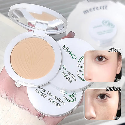Oil Control Soft Focus Pressed Powder Matte Compact Lasting No Cakey Full Coverage Concealer Face Tightening Air Powder Makeup