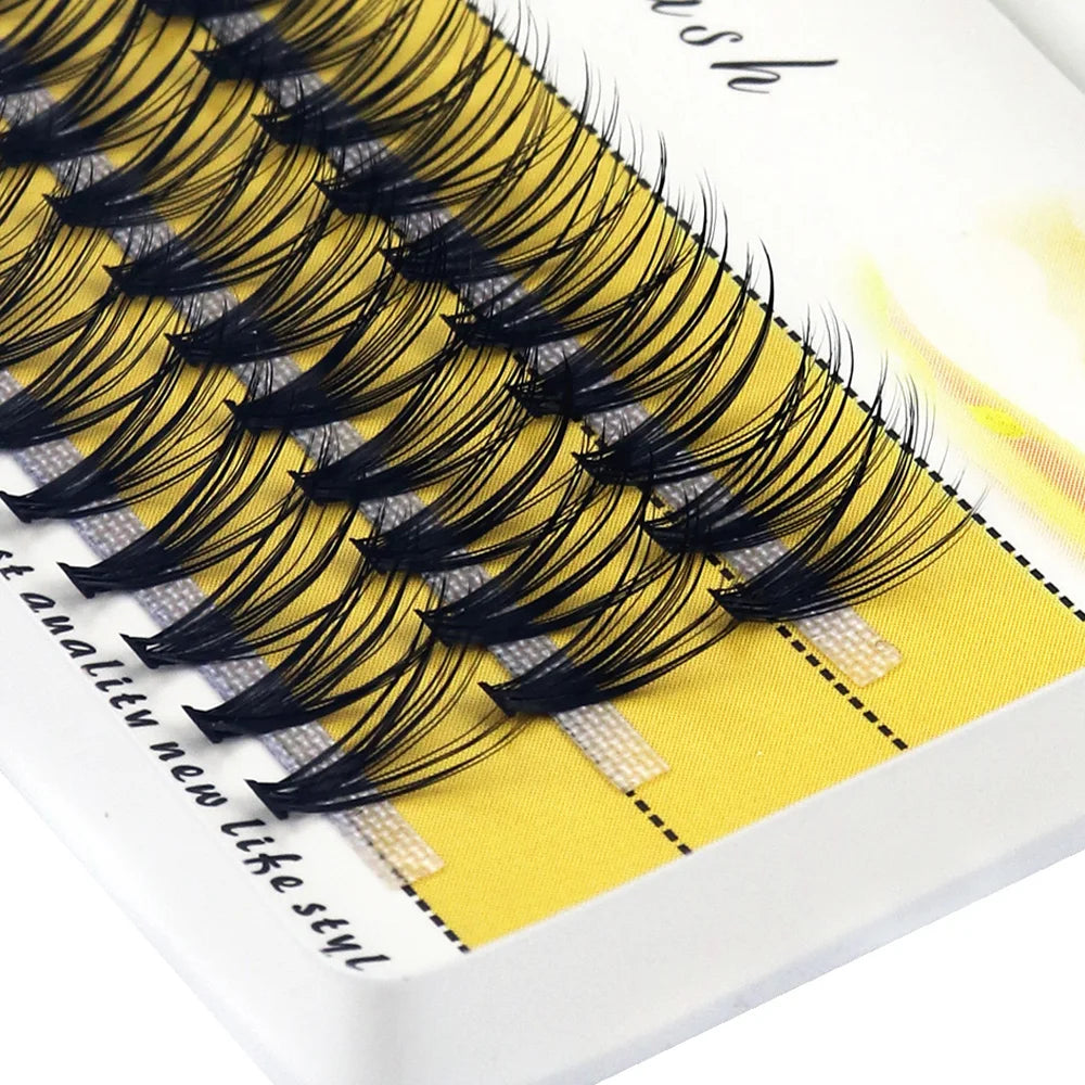 New 20D L-type Cluster Eyelash Extension 3D Natural Russian Individual Eyelashes bunches 1box/60 Bundle Makeup Tool Lashes Cilia