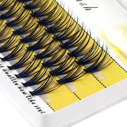 New 20D L-type Cluster Eyelash Extension 3D Natural Russian Individual Eyelashes bunches 1box/60 Bundle Makeup Tool Lashes Cilia