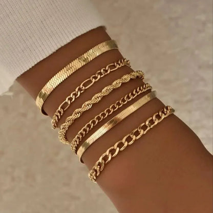 Gold Color Bracelet Stainless Steel Twist Cuban Chain Bracelet for Women Chain Bracelet Jewelry Gifts Wholesale Dropshipping - Giftcare 
