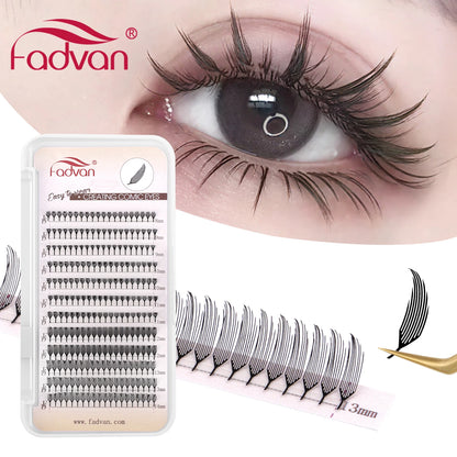 FADVAN D Curl Devil Comic Cartoon Spirit Style 8-14mm Heart Feather Spire Eyelash Extension Demon Tower Top 3D Light Lash