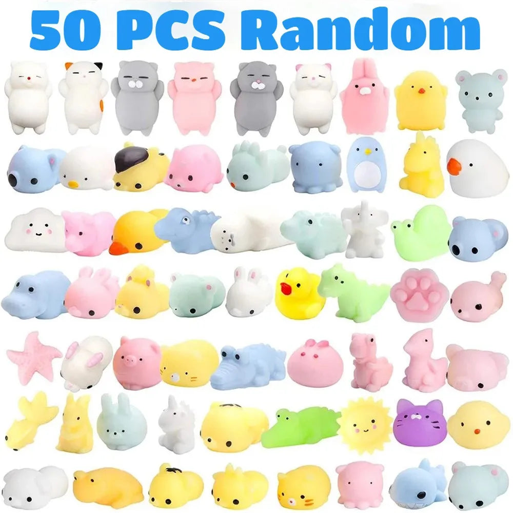 50-5PCS Kawaii Squishies Mochi Anima Squishy Toys For Kids Antistress Ball Squeeze Party Favors Stress Relief Toys For Birthday - Giftcare 