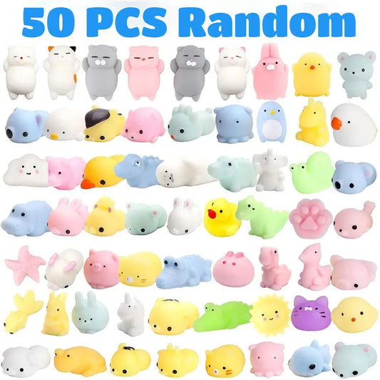 50-5PCS Kawaii Squishies Mochi Anima Squishy Toys For Kids Antistress Ball Squeeze Party Favors Stress Relief Toys For Birthday - Giftcare 