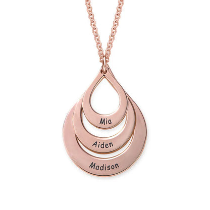 Personalized Jewelry Water Drop Family Name Necklaces Stainless Steel Customized Necklaces & Pendants Women Mother's Day Gift - Giftcare 