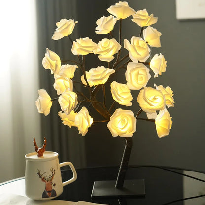 Table Lamp Rose Flower Tree Rose Flower Lighting Home Decoration
