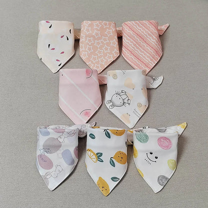 8 Pieces Baby Bibs Bandana Triangle Cotton Soft Infant Feeding Burp Cloth Newborn Teething Slaiva Towel Boy Girl Accessories