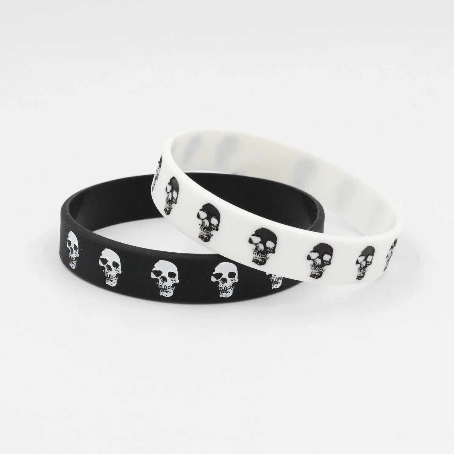 Black White Bracelets&Bangles Hiphop Skeleton Band Women Men SH365