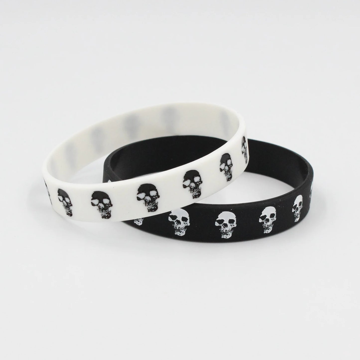 Black White Bracelets&Bangles Hiphop Skeleton Band Women Men SH365