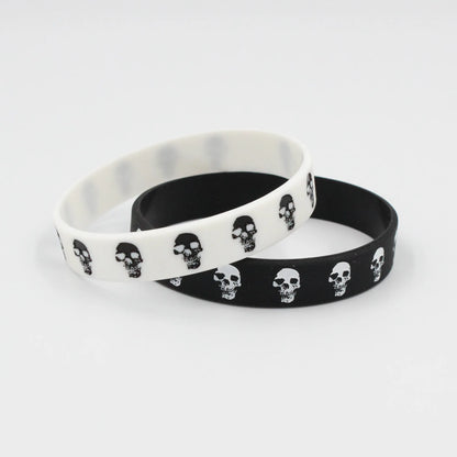 Black White Bracelets&Bangles Hiphop Skeleton Band Women Men SH365