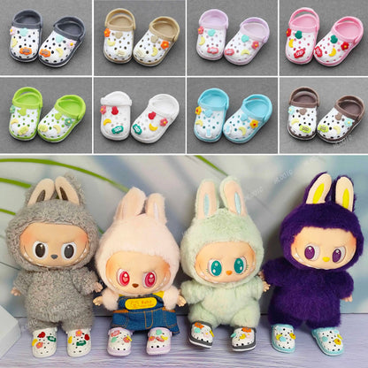 labubu Doll Slippers Shoes (4.3*2.0cm) for Labubu Macaron bao-ao bao ao &15cm EXO Plush Doll & 1/6