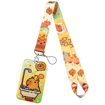 Cute Capybara Lanyard for Key Neck Strap lanyard Card ID Badge Holder Key Chain Key Holder Keyring Accessories Holiday Gifts