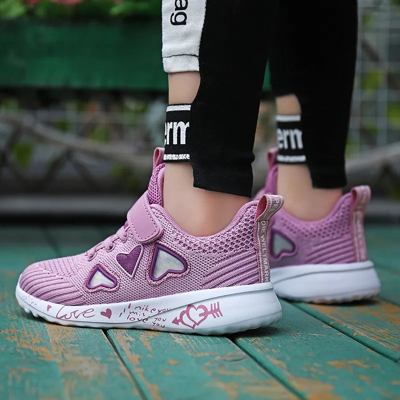 2023 Girls Casual Shoes Light Mesh Sneakers Kids Summer Children Autumn Tenis Cute Sport Cartoon Female Running Sock Footwear 8 - Giftcare 
