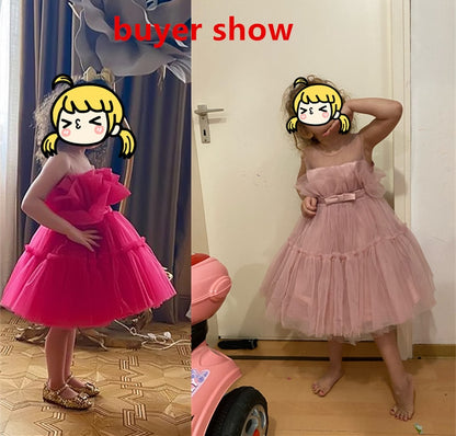 Baby Dress Girl 1st Birthday Dress For Baby Girl Dress Bowknot Princess Dresses Flower Girls Wedding Party Pink Dress - Giftcare 