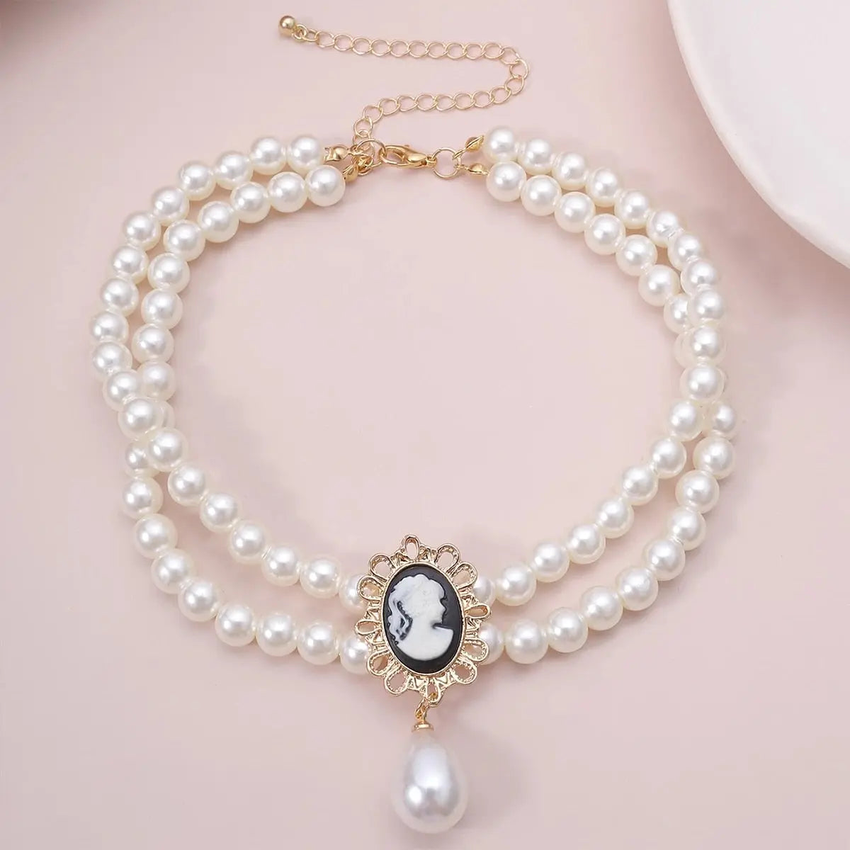 Layered Short Imitation Pearl Choker Necklace for Women - Giftcare 
