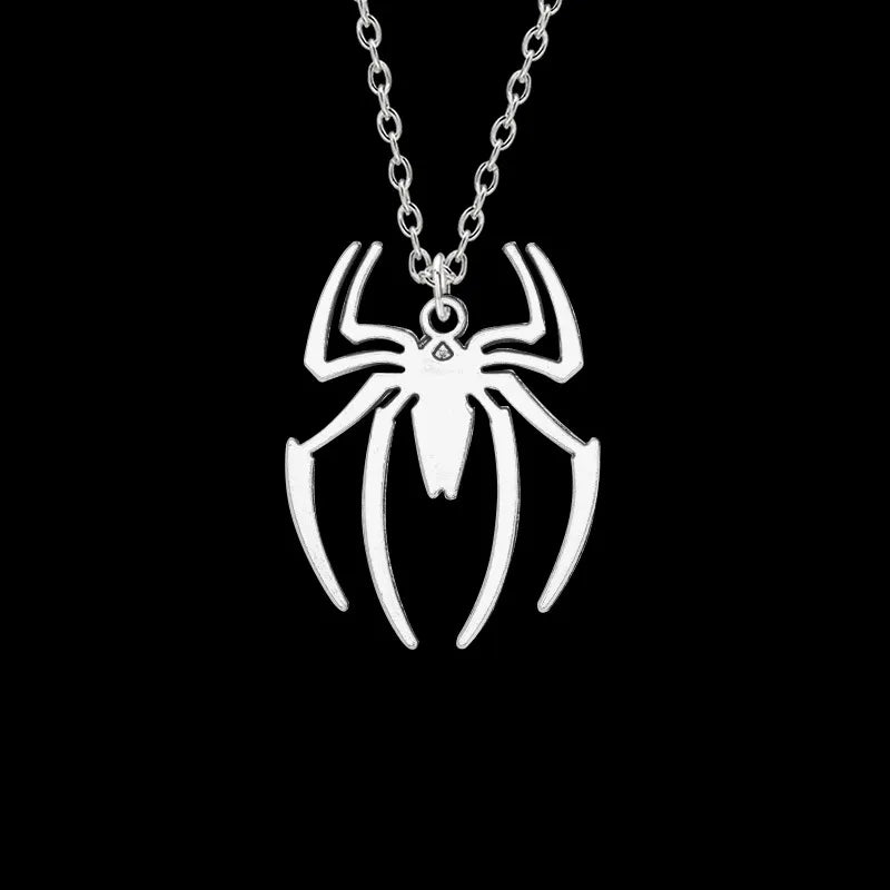 Kpop Fashion Spider Halloween Pendants Round Cross Chain Mens Necklaces Silver Color Neck Chain Gothic Couple Streetwear Gifts - Giftcare 