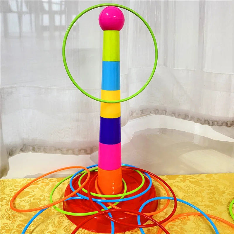 Children Throw Circle Game Ferrule Stacked Toys Fun Indoor Outdoor Parent-Child Interactive Circle Layers Early Education Gift