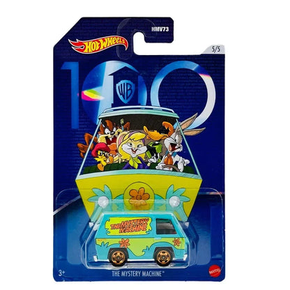 Original Hot Wheels Car 100 Years WB Vehicle 1/64 Alloy Diecast Fandango Mystery Machine 77 Dodge Van 40 Ford Boys Toys for Kids