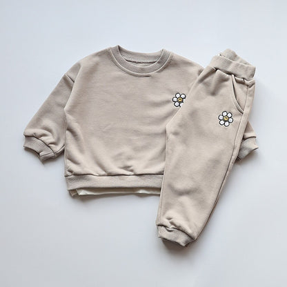 MILANCEL Baby Clothing Set Flower Embroidery Toddler Girls Hoodie Suit Boys Clothes Set Toddler Sports Wear - Giftcare 