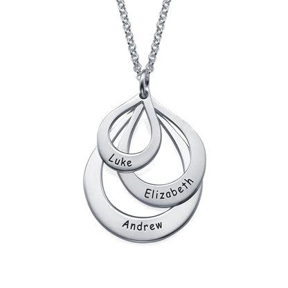 Personalized Jewelry Water Drop Family Name Necklaces Stainless Steel Customized Necklaces & Pendants Women Mother's Day Gift - Giftcare 