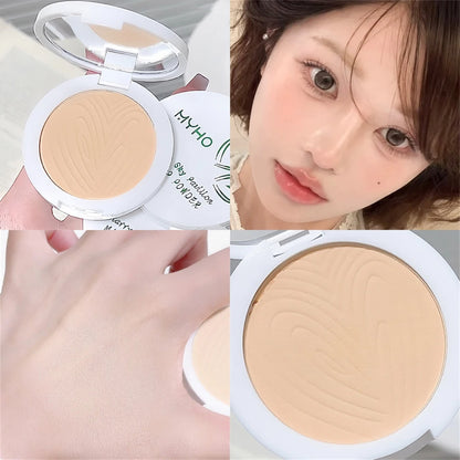 Oil Control Soft Focus Pressed Powder Matte Compact Lasting No Cakey Full Coverage Concealer Face Tightening Air Powder Makeup