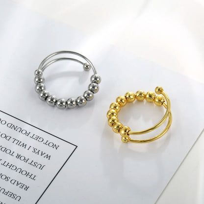 Skyrim Stainless Steel Rotate Beads Anxiety Rings Adjustable Stress Relief Fidget Rings For Women Men 2022 Fashion Jewelry Gift.Free Shipping - Giftcare 