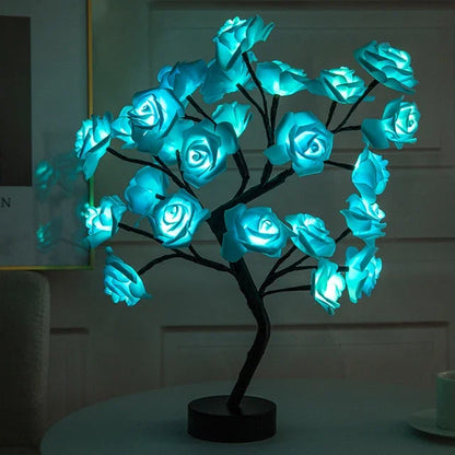 LED Table Lamp Rose Flower Tree