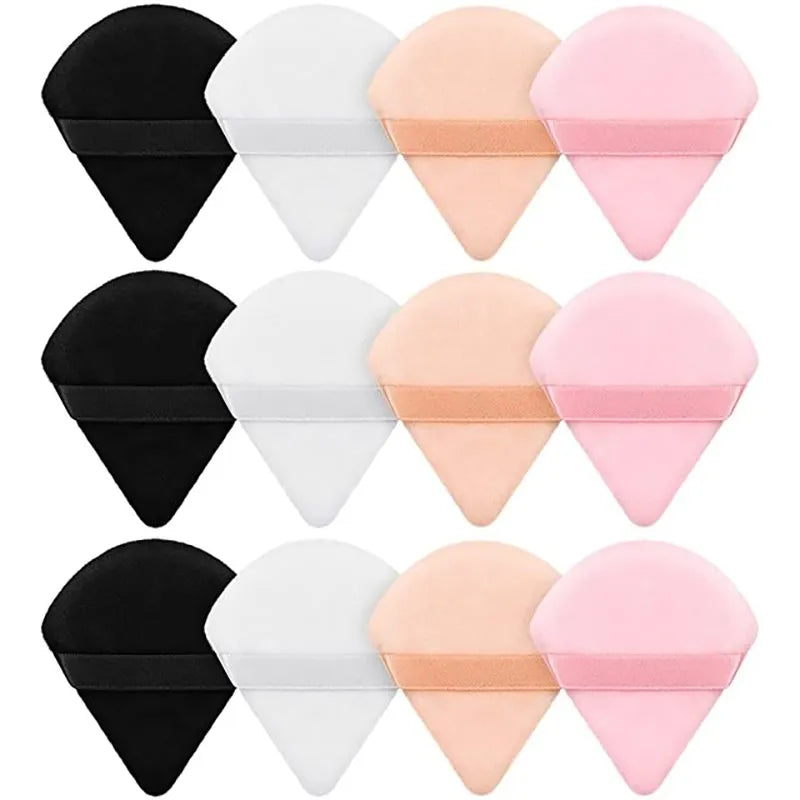 2/12Pcs Triangle Velvet Powder Puff  Make Up Sponges for Face Eyes Contouring Shadow Seal Cosmetic Foundation Makeup Tool - Giftcare 
