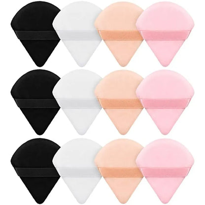 2/12Pcs Triangle Velvet Powder Puff  Make Up Sponges for Face Eyes Contouring Shadow Seal Cosmetic Foundation Makeup Tool - Giftcare 