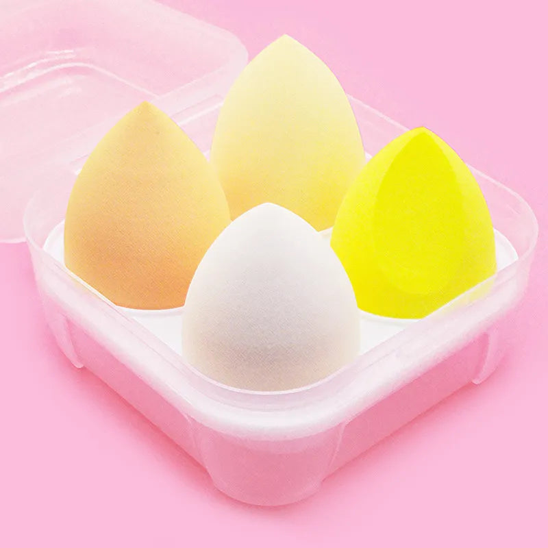 4pcs Makeup Sponge Powder Puff Dry and Wet Combined Beauty Cosmetic Ball Foundation Powder Puff Bevel Cut Make Up Sponge Tools - Giftcare 