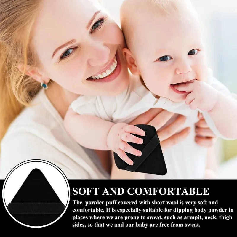 2/12Pcs Triangle Velvet Powder Puff  Make Up Sponges for Face Eyes Contouring Shadow Seal Cosmetic Foundation Makeup Tool - Giftcare 