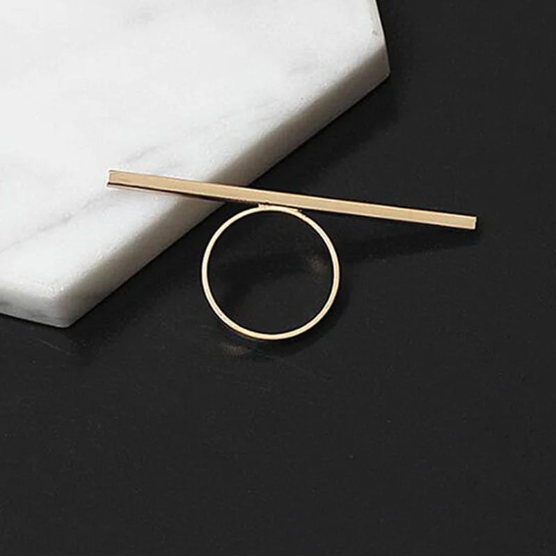One Word Ring Metal Long Bar Rings  Punk Exaggerated Knuckle Joint Rings For Women Finger Accessories Jewelry Gift