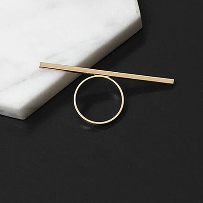 One Word Ring Metal Long Bar Rings  Punk Exaggerated Knuckle Joint Rings For Women Finger Accessories Jewelry Gift