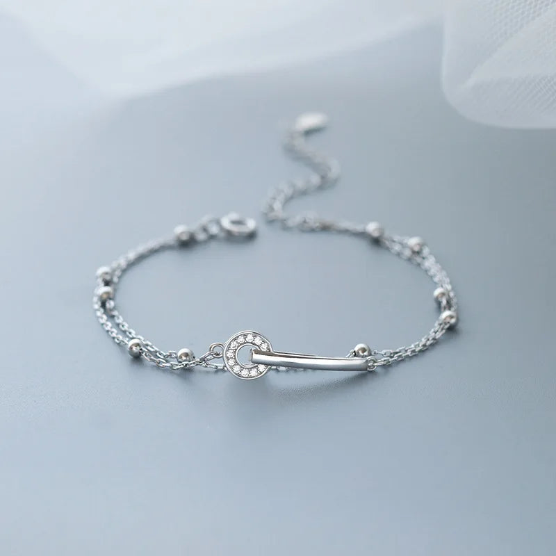 2025 New Luxury Zircon Chain Bracelets for Women Elegant Gold Color Square Opal Adjustable Bracelet Party Jewelry Gifts