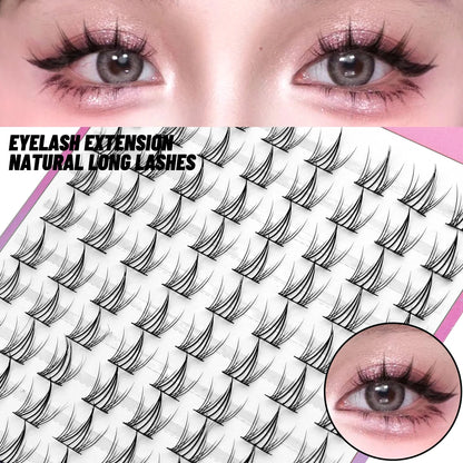 GROINNEYA  DIY Eyelashes Natural Eyelash extension Cluster Natural Look Individual Lashes Mixed Tray Lashes Cluster Lashes