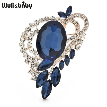 Wuli&baby Crystal Heart Brooches For Women Unisex 4-color Palace Style Love Round Flower Brooch Pins Gifts