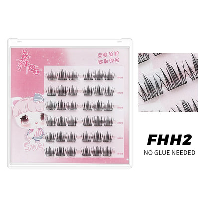 DINGSEN Self Adhesive Cluster Lashes 6 Rows Individual Eyelashes No Glue Needed Korean Makeup DIY Eye Lash Natural Eyelash